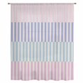 thumbnail image 2 of Colorful Stripe Sheer Curtains 96 Inches Long, Modern Pink Purple Blue Vertical Striped Light Filering Curtains, Privacy Drapes Simi Floor to Veiling Curtain for Living Room Bedroom Window Treatment, 2 of 9