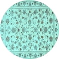 thumbnail image 1 of Ahgly Company Indoor Round Persian Light Blue Traditional Area Rugs, 6' Round, 1 of 4