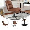 thumbnail image 3 of Flash Furniture Chloe Armless Ergonomic Faux Leather Swivel Task Chair Cognac/Black Frame, 3 of 4