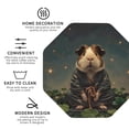 thumbnail image 3 of Honeii Lotus Leaf Starry Sky Guinea Pig print Leather Coaster Set of 4, ideal for safeguarding your furniture from drinks spills and effortless cleanup-Octagon, 3 of 6