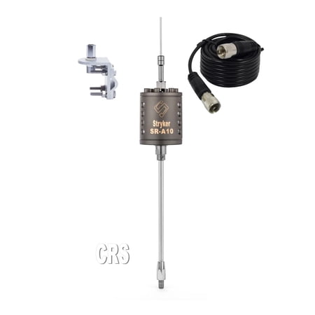 Stryker SR-A-10 CB/10 meter Radio Antenna, 9ft coax,mounting bracket and stud