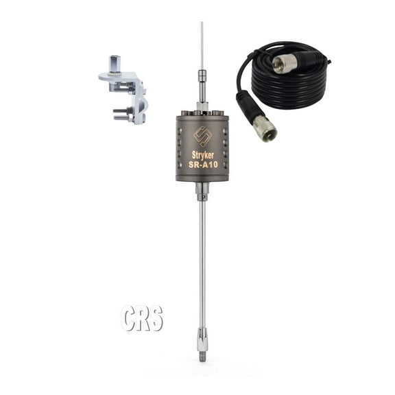 Stryker SR-A-10 CB/10 meter Radio Antenna, 9ft coax,mounting bracket and stud
