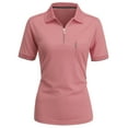 thumbnail image 1 of CLOVERY Women's Sportswear Half Zip-up Short Sleeve Polo Shirts (S-3XL), 1 of 4