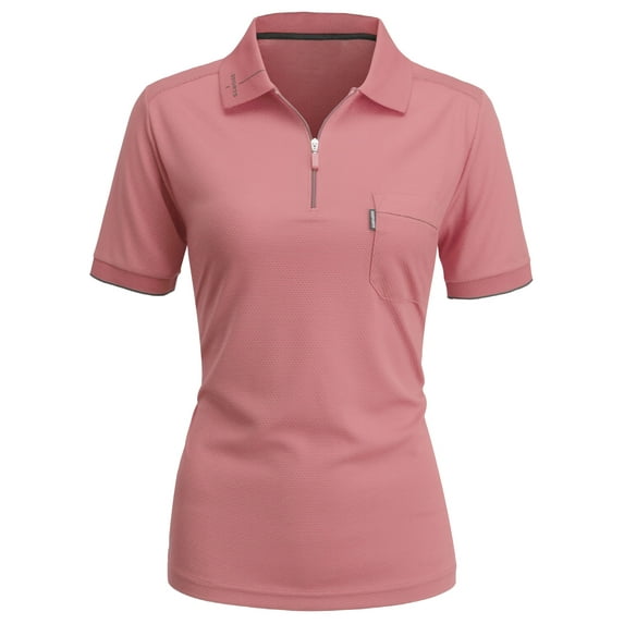 CLOVERY Women's Sportswear Half Zip-up Short Sleeve Polo Shirts (S-3XL)