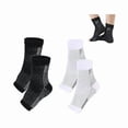 thumbnail image 1 of wonima11 Generic Fine Compress Foot Sleeves, 2/3pairs Unisex Fine Compress Anti Fatigue Ankle Compression Foot Sleeves Neuropathy Socks (black+white, S/M), 1 of 1