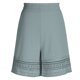 thumbnail image 4 of TaTaai Women's Casual Lace Bohemian Shorts High Elastic Waist Drawstring Wide Leg A-Line Pants with Hollow Out Trim Comfy Spring Summer Beach Vacation Bottoms Gift, 4 of 8