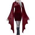thumbnail image 1 of Gspmoly Robes pour Femmes, Mode Femmes Aguichant Manches Longues Bandage Solide Col en V Robes d'Été pour Femmes Offres du Jour, 1 of 5