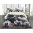 thumbnail image 3 of Ambesonne Lake Quilted Bedspread Set 3 Pcs, Peaceful Orchid Calm Mountains, King Size, Pale Purple Petrol Blue, 3 of 5