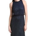 thumbnail image 3 of Adrianna Papell womens  Sleeveless Solid Maxi Dress, 18, Navy, 3 of 4