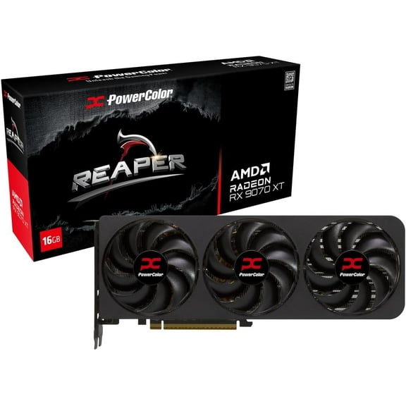 PowerColor Reaper AMD Radeon RX 9070 XT 16GB GDDR6 Triple Fan PCIe 5.0 Gaming Graphics Card