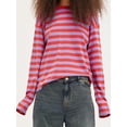 thumbnail image 3 of Gupgi Women's Striped Pullover Spring Loose Sweatshirt Casual Long Sleeve Crew Neck Tops, 3 of 5