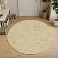 thumbnail image 3 of Round Area Rugs 6Ft, Brown Line Art Non-Slip Washable Circle Rugs Carpet, Abstract Minimalist Sketch Cartoon Outline Indoor Outdoor Rug Floor Mats Throw Runner for Bedroom Living Room Bathroom, 3 of 8