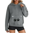 thumbnail image 3 of Womens Funny Cat Hoodies Oversized 3D Graphic Hooded Sweatshirts for Spring Fall Plus Size Pullover Hoodie Top Y2K, 3 of 7