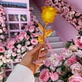 thumbnail image 2 of Color Gold Rose Flower Purple Window Gift Year's Day Gift Gold Foil Rose, 2 of 6