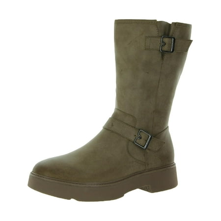UPC 748149326864 product image for Dr. Scholl s Shoes Womens VIP Faux Leather Mid-Calf Motorcycle Boots | upcitemdb.com