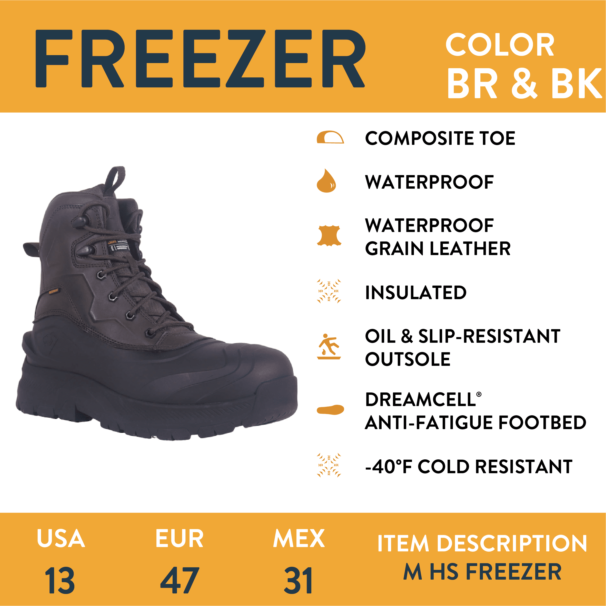 Herman Survivors Men's Freezer Insulated Composite Toe Boots
