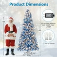 thumbnail image 3 of Gymax 8 FT Pre-Lit Artificial Christmas Tree Blue Hinged Xmas Tree w/ 1458 Frosted PVC Branch Tips, 3 of 10