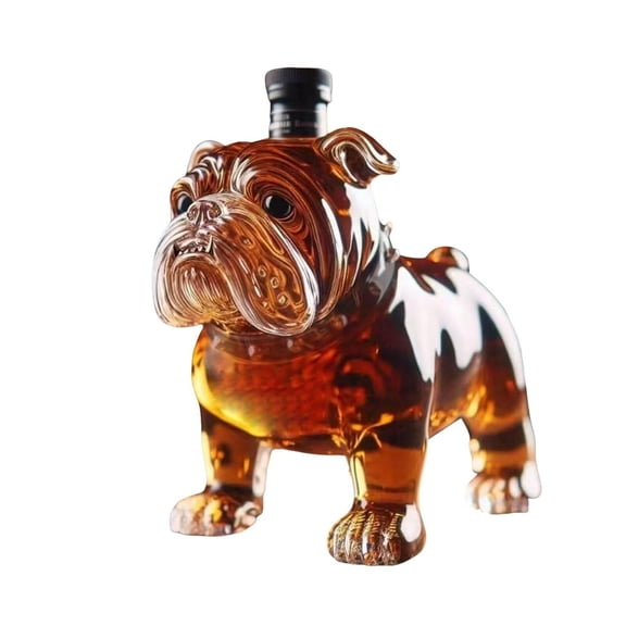 Wine Decanter, Pug Dog Shaped 300ml Glass Whiskey Decanter Bottle for Bourbon & Vodka, Novelty Gift for Dog Lovers