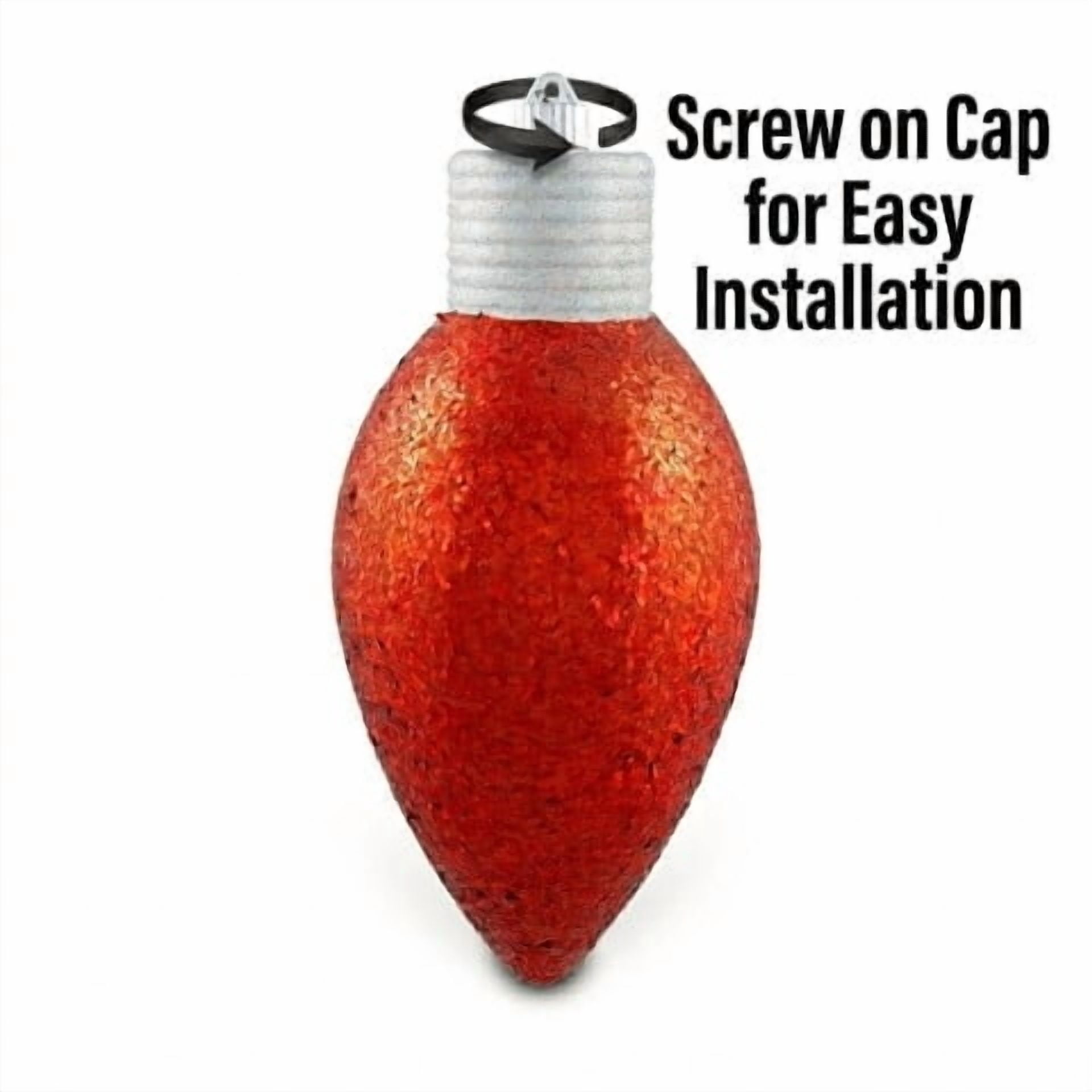 Red Glitter Jumbo C9 Bulb Shatterproof Christmas Ornament, 13", by Holiday Time