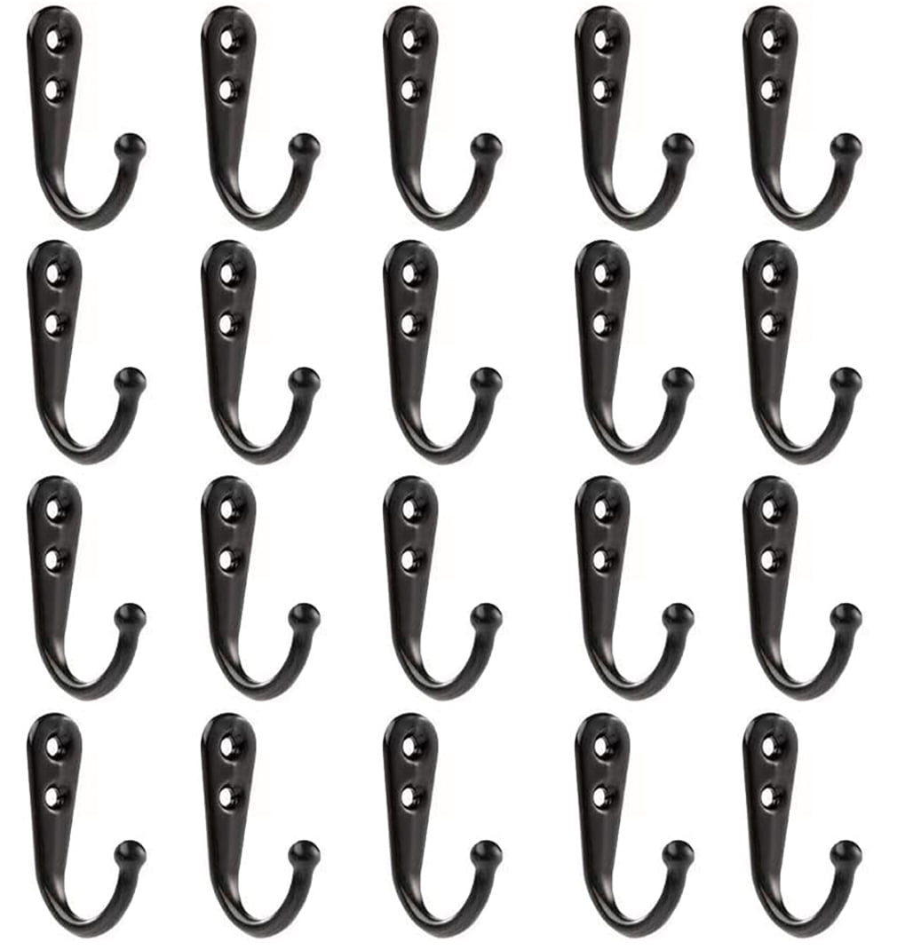 20Pack Coat Hooks Wall Mounted, Premium Black Heavy Duty Metal Wall Hooks  for Hanging Coats, Wall Hook, Coat Hook, Towel Hooks for Hat Keys Closet Bag  Backpack Hanger Farmhouse with Screws - Black 