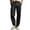 Black, variant on Men's Cotton Linen Elastic Waist Solid Color Casual Pants, Breathable Comfortable Trousers for Daily Relaxation and Wear,Black,L