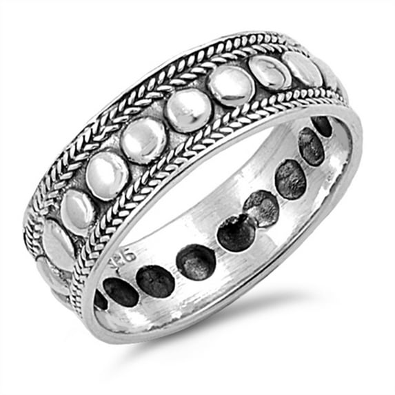 Bali Rope Oxidized Thin Thumb Ring .925 Sterling Silver Band Jewelry Female Male Unisex Size 10