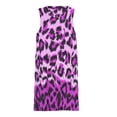 thumbnail image 3 of Gradient purple leopard print Spring Summer Dresses for Women Fashion T-shirt Dress Casual Sleeveless Loose Sundress with Pockets, 3 of 5
