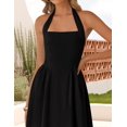 thumbnail image 4 of Vestido ZESICA de verano sin mangas, halter, midi, negro, para mujer, 4 of 6