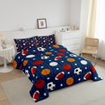 thumbnail image 3 of Erosebridal Rugby Basketball Game Bedding Sets King with Comforter,Stars Stripes Comforter Sets King Size,Sport Theme Decor,Reversible,Breathable,3-Piece, 3 of 7