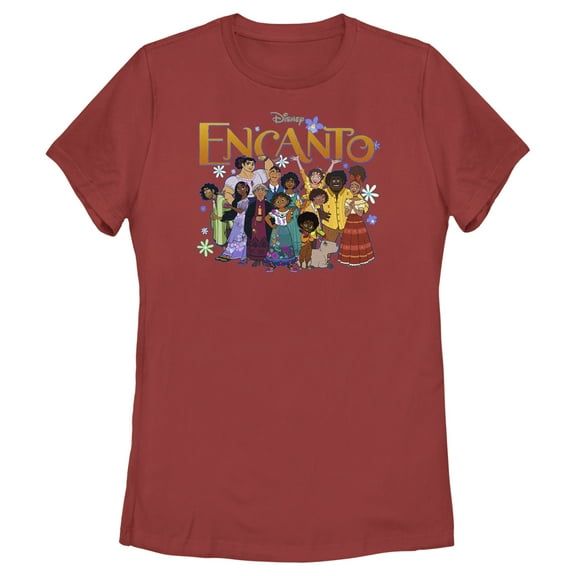 Women's Encanto Family Portrait  Graphic Tee Red X Large