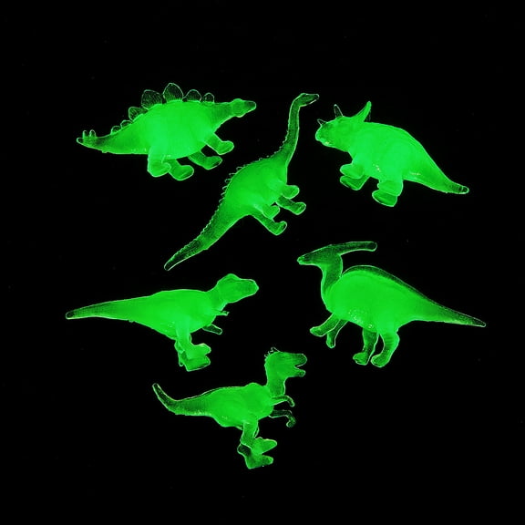 Glow-in-the-Dark Squishy Dinosaurs, Toys, Birthday, Party Favors, 12 Pieces