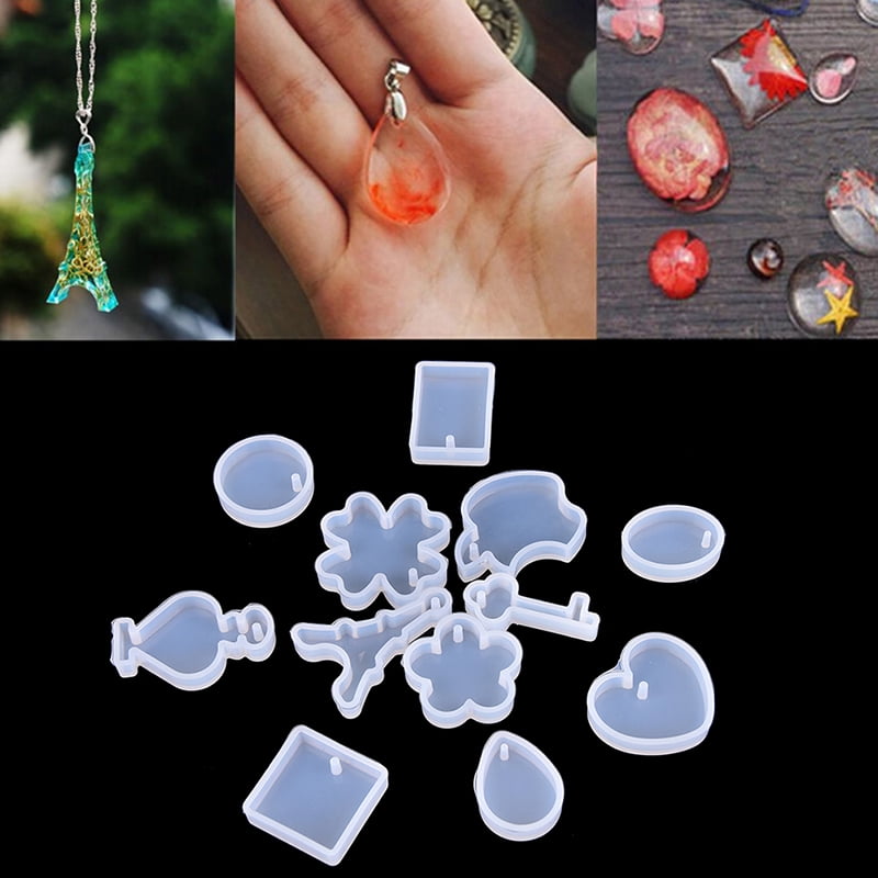 12Pcs/set Holes Key Waterdrop Silicon Mold Mould Resin Jewelry Making DIY Craft