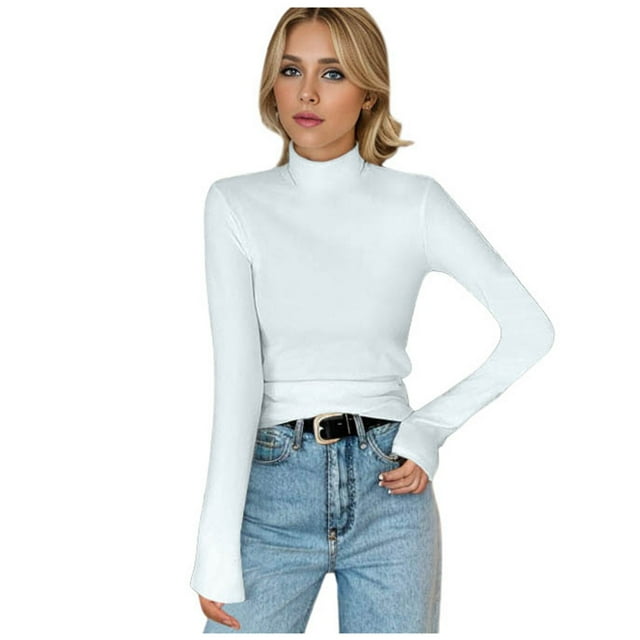 asddcavvf sous-Vêtements Thermiques pour Femmes Col Montant Réversible en Velours Haut Chaud Femme