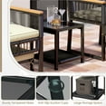 thumbnail image 3 of Yaheetech 5-Piece Outdoor Conversation Furniture Set with Glass Table and Ottomans, Black/Beige, 3 of 8