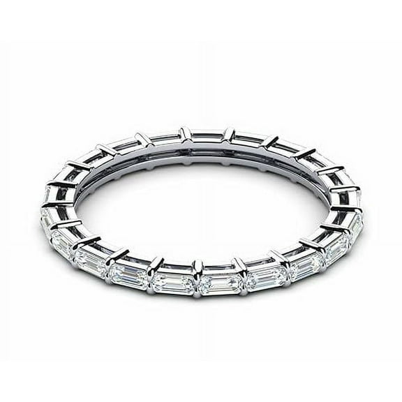 Lab Created Diamond Sterling Silver 925 Full Eternity Wedding Band Ring