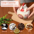 thumbnail image 5 of Ceramic Spice Cellar Chicken with Lid 5.3 Inch Storage Jar Rooster Shape with Flower Relief Storage Container for Kitchen Snack Spice Decorative Biscuit Jar for Household and Easter, 5 of 9