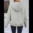 thumbnail image 4 of Sudadera con Capucha para Mujer, Sudadera con Cremallera, Moda de Otoño, Chaquetas de Larga, Ropa de Invierno, Conjuntos Gris L, 4 of 8