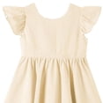 thumbnail image 5 of BLTIBY Girls Cute Summer Cotton Dress Flutter Ruffle Sleeve Dresses Casual High Waisted A Line Flowy Beach Sundress Yellow 2-3 Years, 5 of 8