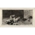 thumbnail image 2 of Mariano Fortuny Marsal 14x10 Black Ornate Wood Framed Double Matted Museum Art Print Titled: Arab Watching Over the Body of a Friend (1866), 2 of 5