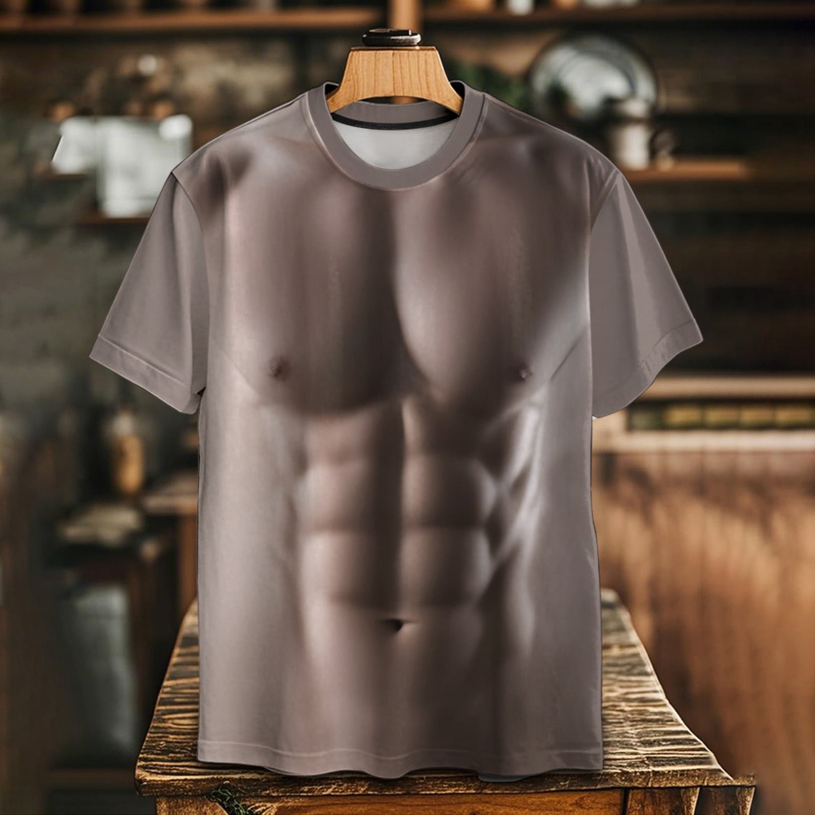 DDAPJ pyju Men's Muscle Print Tee Shirt Clearance Sale,3D