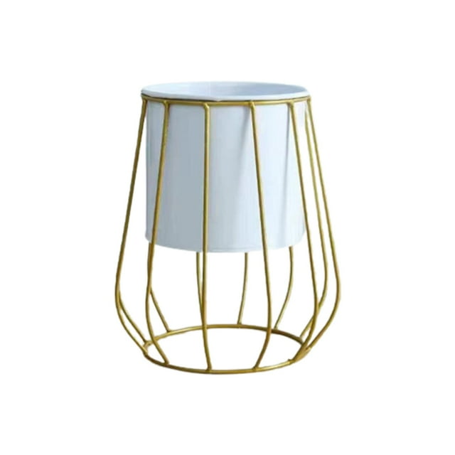 Wweixi Nordic Style Iron Planter Succulent Plant Flower Pot Display Holder Stand Metal Simple Frame Desktop For Home Vase Lantern White