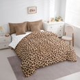 thumbnail image 4 of Homewish Cheetah Leopard Print Twin Bedding Sets 7-Piece, Brown Stripes Lines Bedding Comforter Set, Modern Fashion Style Reversible Sheet Sets, Super Cozy Room Decor, 4 of 8