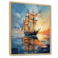 thumbnail image 2 of Designart "Sailboat Abstract Maritime Euphony I" Nautical & Beach Floater Framed Canvas Print, 2 of 7