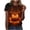 #068-Multicolor, variant on Craaazy Halloween Casual Tops for Women Multicolor Round Neck Short Sleeve T‑Shirts Loose Fit Halloween Theme Graphic Tees Vivid Holiday Printed Shirts for Spring Fall Daily Gifting