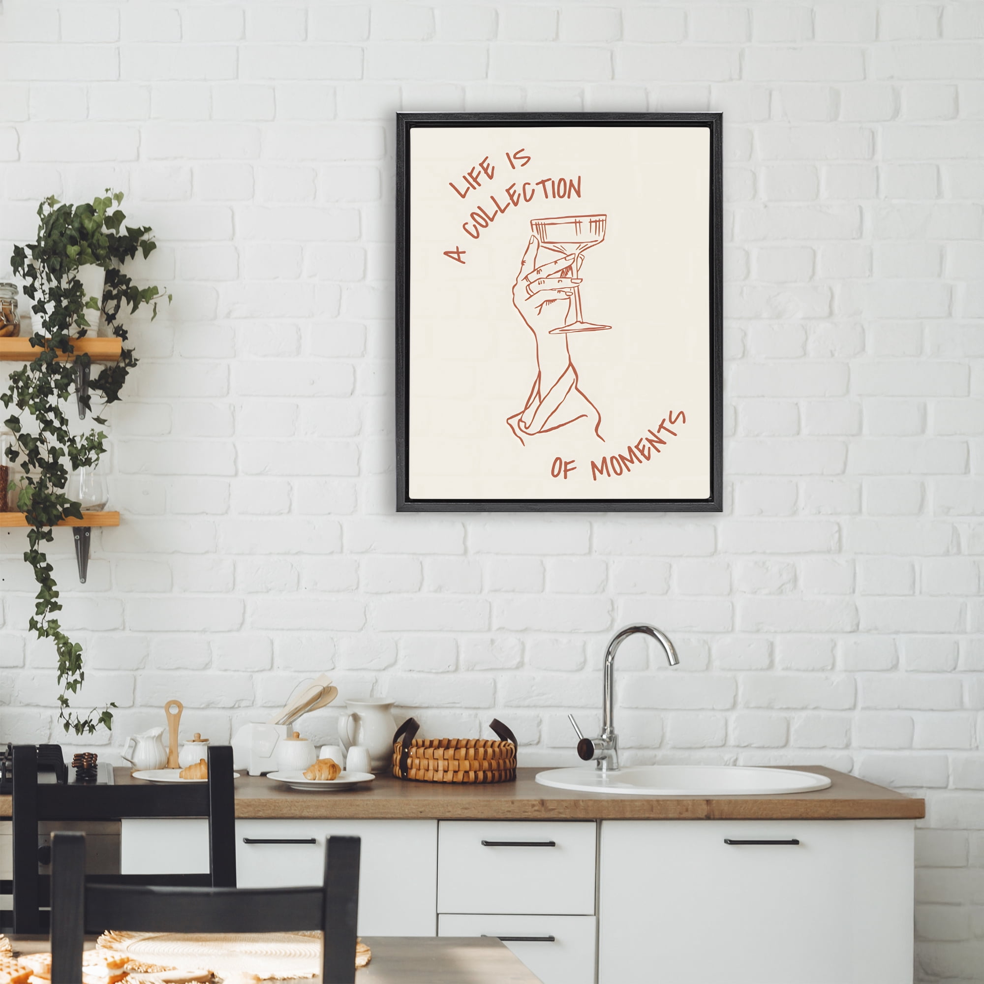 Stupell Industries Life Is A Collection of Moments Toast Black Framed Floater Canvas Wall Art, design by The Prints Vibe