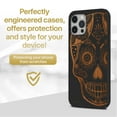 thumbnail image 2 of Case Yard Wooden Case for iPhone-12/12-Pro Soft TPU Silicone cover Slim Fit Shockproof Wood Protective Phone Cover for Girls Boys Men and Women Supports Wireless Charging Ice Skull Design, 2 of 7