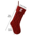 thumbnail image 3 of Christmas Stockings with Initials, 26 Letters Embroidered Red Knitted Xmas Stocking, Holiday Party Fireplace Hanging Decoration (R), 3 of 5