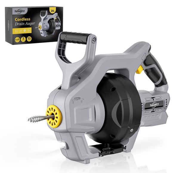 Cordless Drain Auger Compatible for Dewalt 20V Battery,Auto-Feed Electric Snake,Powered for Sewer Kitchen Bathroom, Cleaner for Shower or Sink Drains Unclogs H