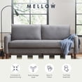 thumbnail image 4 of Mellow MAE Mid-Century Modern Curved Arm Sofa with Solid Wood Legs, Light Grey, 4 of 12