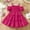 Hot Pink, variant on Fatuov Toddler Girls Summer Dress Solid Color Short Sleeve Midi A-Line Princess Dress for Party Crew Neck Play Dress Brown, Sizes 2T